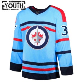 Winnipeg Jets tröja Connor Hellebuyck Anniversary Adidas 2023-24 Blå Authentic - NHL Tröjor Barn